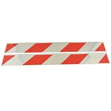 Parallelogram Type Reflective Stickers 2 PCS Silver Red