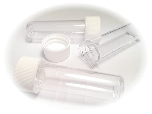 SHC Web 5ml Empty Clear Plastic Tubes x 20 with WHITE Lids (Bead/Beading/Glitter/Paint/Sample Storage)
