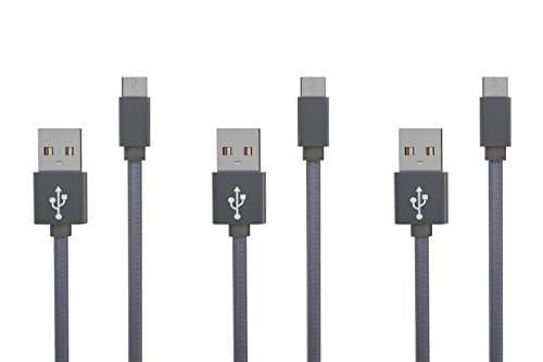 USB 3.0 C. Quick charging cable type C to USB A 3.0 high speed data cable - 56k resistor - Quick Charge - sturdy &amp; durable aluminum housing - braided jacket - reversible - 3x 100 cm grey suitable for Nexus 5x, 6p, Macbook, Oneplus2, Oneplus3