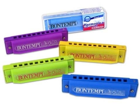 BontempiIcom 3.IC301010 Harmonica 10 Notes with Case, Multi-Colour