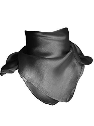 Silk Square Neck Scarf -  silver -