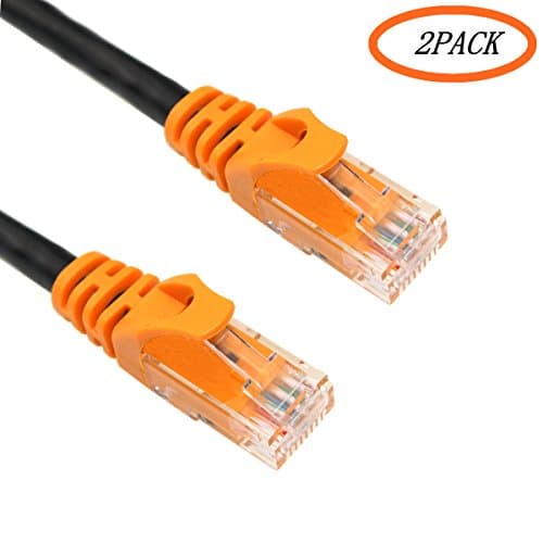 A.P 3m Ethernet Gigabit Lan Network Cable 2 PACK - (RJ45) Advanced CAT.6 - 10Gbps 600MHz |10/100/1000Mbit/s | Patch cable | UTP | compatible with CAT.5 / CAT.5e , Switch/Router/Modem/Patch panel / Access Point / patch fields - Black