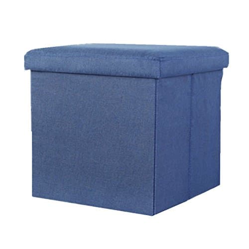 Portable Folding Multifunctional Cube Stool/Storage Box (30 X 30 X 30 CM, Blue)