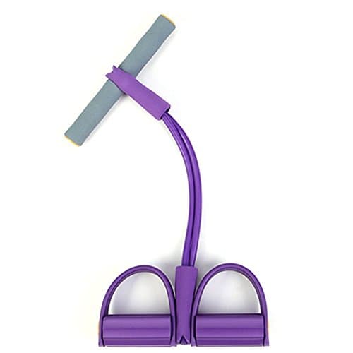Dulcklane Mini Elastic Abdominal Core Exercise Rowing Strength Training Exerciser for Yoga Pilates Workout Latex Tube Pull Rope (Purple)
