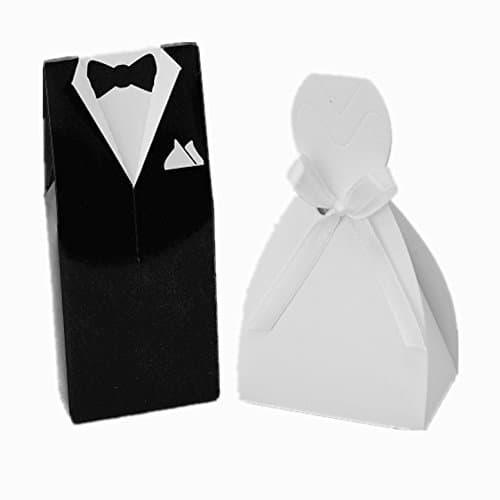 FormVan Classical Bride and Groom Wedding Gift Paper Boxes, Pack of 100 pairs of Bride and Groom