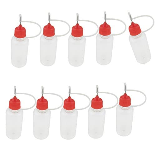 Eye Liquid Dropper 20ml Empty Plastic Squeezable Dropper Bottles Red Needle Cap (Pack of 10)