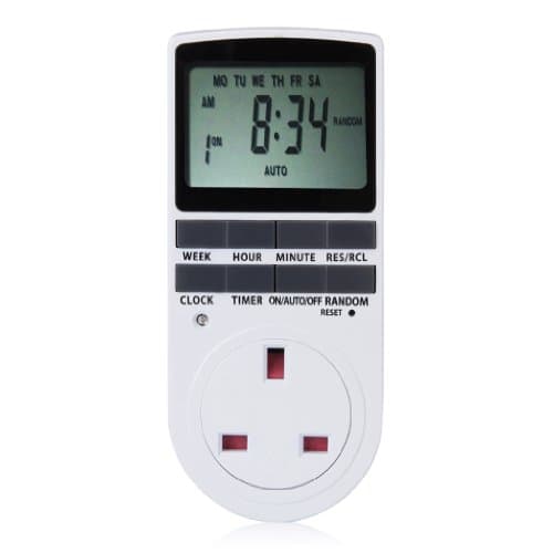 WMicroUK1PCS Large LCD Display Digital Timer Socket, Programmable Timer Socket Switch UK Digital Timer Socket economy plug-in timeswitch with numerous options