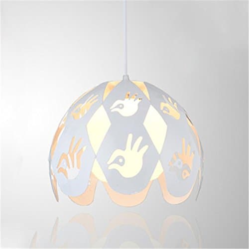 Creative OK Gesture Ceiling Lighting, For E27 Bulb Metal Glass Shade Modern Simple Chandeliers Restaurant Cafe Pendant Lamp Loft Bedroom Living Room Decoration , White