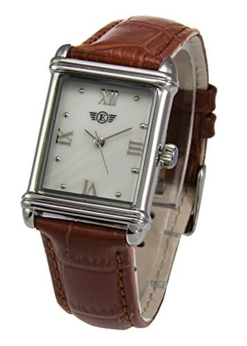 Ladies Dress Watch Rectangular Leather Strap PS