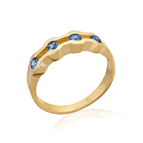 Blue Topaz Gemstone Stacking ring Simple Multistone Everyday ring 14ct Gold Filled or 925 Sterling Silver jewellery Birthstone Delicate ring for women