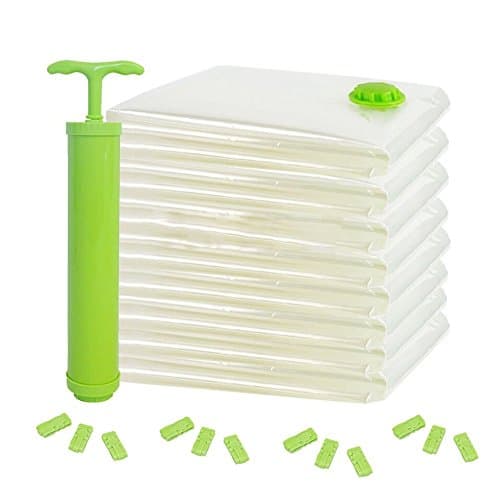 EVELTEK Premium Vacuum Storage Bag Set - Home Storage Space Compression bag （12 packs,4 different sizes ）– Reusable Space Saver Bags with Free Hand Pump for storage of clothes / quilts / pillows and so on