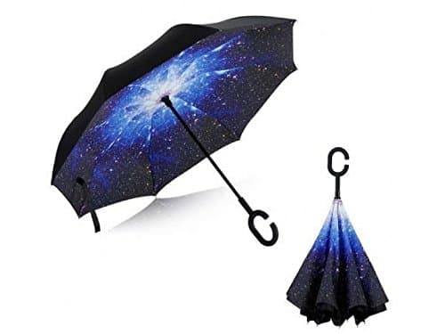 C-Handle Double Layer Umbrella Windproof Folding Inverted Upside Down Reversible