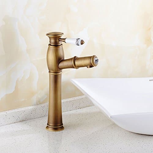 LIsui A full-scale copper basin gold surface basin of cold and hot antique pull faucet washbasin retro shampoo