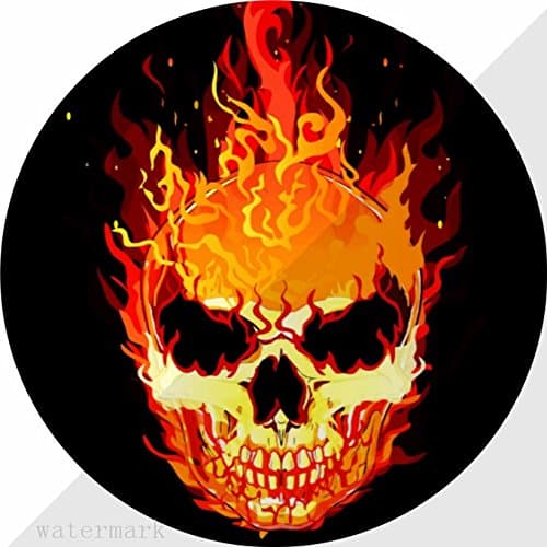 Expanding Stand and Grip Multi Function pop Cell Phone Holder socket Collapsible Mount for Smartphone and Tablet(Black)-flaming skull