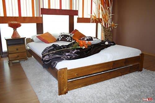Double Bed 4ft6 Solid Pine Wood in Oak colour