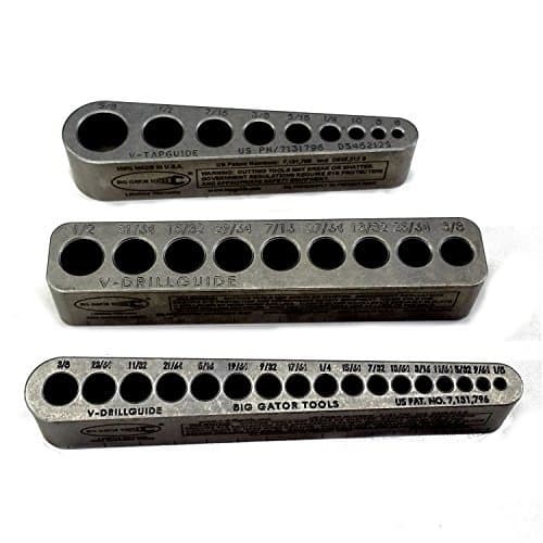 Big Gator ToolsSTD Series 3PC V-Drill Guide w/35 SAE Hole Sizes 1/8" - 5/8" 3PC Set