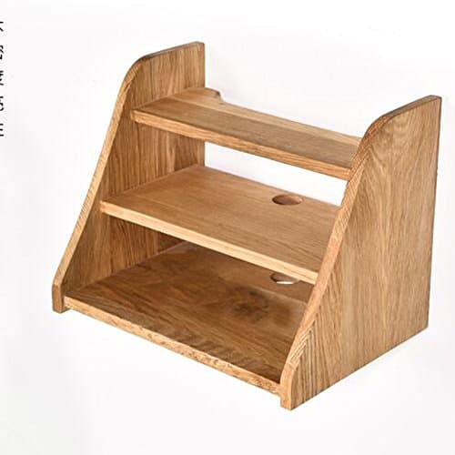 XIAOLIN Solid Wood Machine Top Box Storage Rack Bedroom Modern Minimalist Wall Hanging Living Room Wireless Router Storage Box Multifunction Two Sizes (Size : 02)