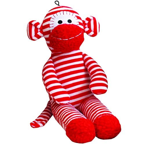 Onesie Monkey Squeaky Toy, Red