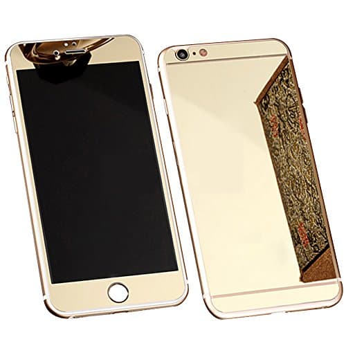 Front+Back Mirror Effect [Full Coverage] Tempered Glass Screen Protector for Apple iPhone 6 / 6S 4.7 inch - Yihya Premium 9H Anti Scratch Full Edge to Edge Protection Protector Film - Gold
