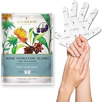 LuxaDerme Deep Moisturizing Hand Hydration Gloves Safflower Seed Oil Allantoin Botanicals, 15 ml