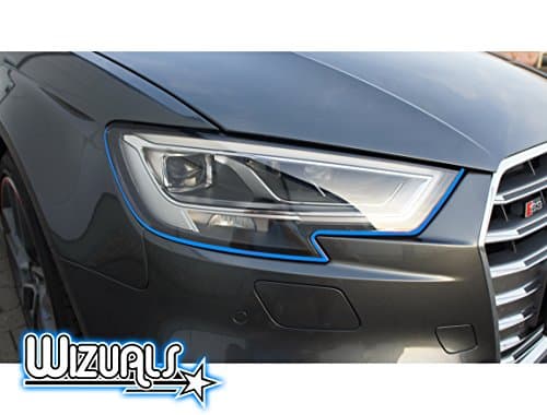 Devil Stripes Eye Headlight Original Wizuals + Mirror Set 4x Devil Stripes Stripes Set of 6with 2x Free Mirror Benz E Class W210Stripes in light blue