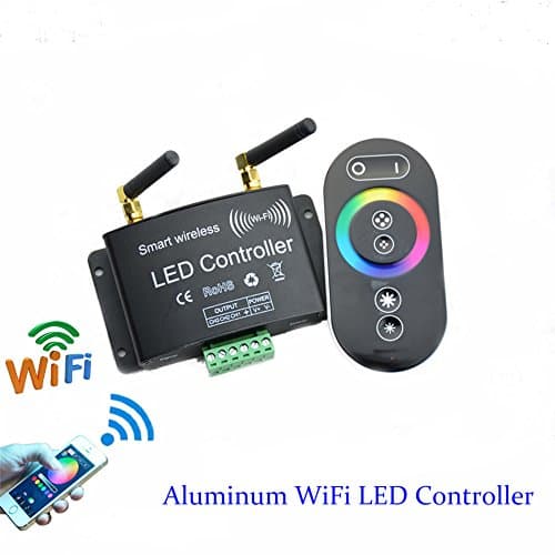 FEICAN Wifi RGB LED Controller With RF Touch Remote Control - for iOS iPhone iPad Android Smartphone Tablet- Fit for LED Strip light, Cabinet Light ,Wall Washers, and Downlights