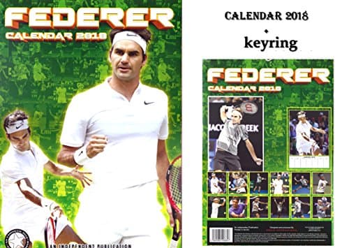 ROGER FEDERER CALENDAR 2018 + ROGER FEDERER KEYRING