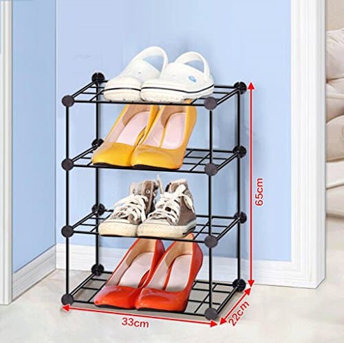FHK Shoe rack Multi-purpose creative multi-layer iron combination shoe rack ( Color : Black , Size : 33*22*65cm )