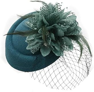 CaprilitePillbox Fascinator Hat for Women Weddings Bird Cage Veil Clip