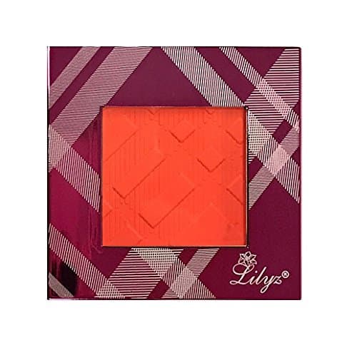 Lilyz Multi-Function Matte / Shimmer Eyeshadow Highlighter Blush Blusher Bronzer Face Contour Compact with Hot Pink High Shine Case 3.5g (01# Coral Orange MATTE-HotPinkCase)
