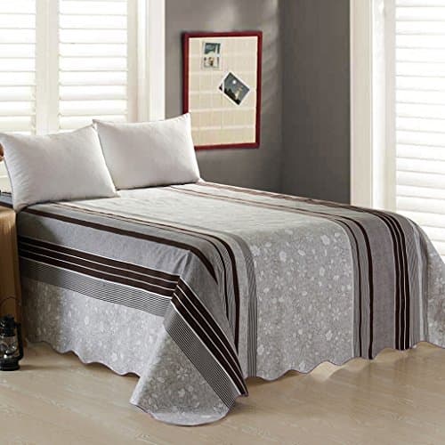 Xuan - worth having Gray Black Stripe Pattern Bed Sheets Single Piece Cotton Thicker Double Bed Student Dormitory Bedspread ( Size : 270*235cm )