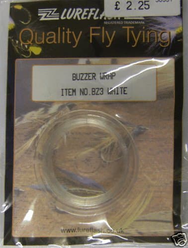 BUZZER WRAP FLY TYING / DRESSING MATERIAL - VARIOUS COLOURS AVAILABLE (WHITE / CLEAR)