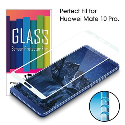 Huawei Mate 10 Pro Screen Protector Flat Full Coverage,AKPATI 9H HD Clear Privacy Tempered Glass Screen Protector for Mate 10 Pro Phone[Case Friendly][Scratch Resistant][Anti Glare|Fingerprint]- White