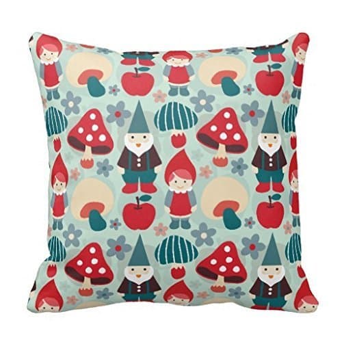 Gnomes Mushrooms Throw Pillow Case