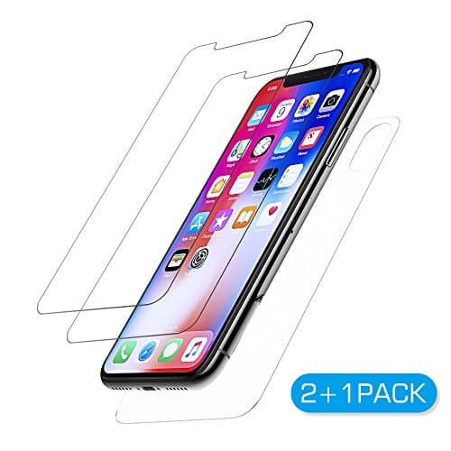 [3-Pack] iPhone X [Front + Back] Screen Protector Glass Guard SHHMA Full Body Premium Tempered Glass Screen Protector
