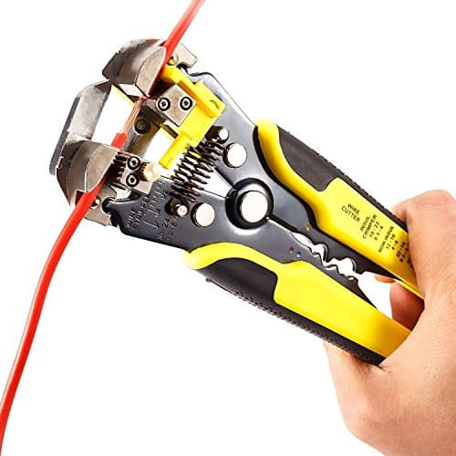WARKHOME Wire Stripper Plier, Multifunctional Cable Cutter,Self-adjusting Cable Cutter Crimper, Automatic Wire Stripper DIY Tool Electronic Cables Crimper Cutting Pliers Tool for Industry 10-24 AWG Stranded Wire Cutting Hand Tools