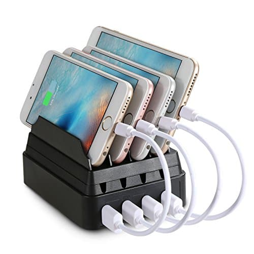 2016 Latest Version 4 USB Ports Practical Multiple Devices Charging Station Stand Holder Organizer for Smartphones and Tablets