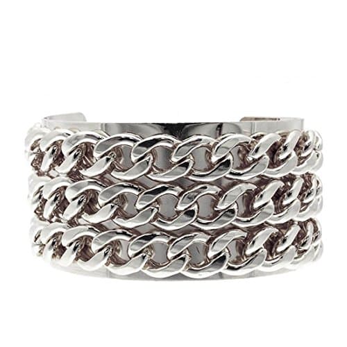 Statement Chunky Silver Chain Cuff Bangle