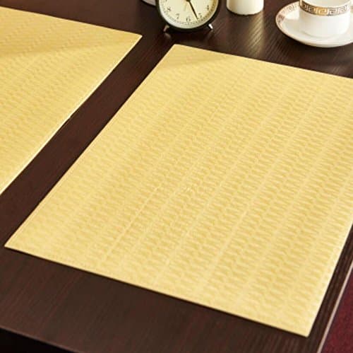 X&amp;L Rectangular heat pad Western leather table mat European Continental table mats for household hotel restaurant party , yellow