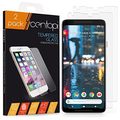 Centopi Google Pixel 2 XL Screen Protector Glass, | 2 Pack - NO Bulkiness | Anti Scratch Tempered Glass Screen Protectors For The Google Pixel 2 XL | Ultra Slim - Crystal Clear