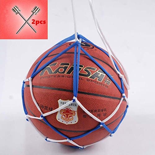 KANSA 10 pcs Portable Nylon Net Bag Bold single string bag For Basketballs, Footballs, Soccer Balls, Volleyballs, Softballs, Gloves + 2 Inflating Needles - Other Sport Balls [Random Color]