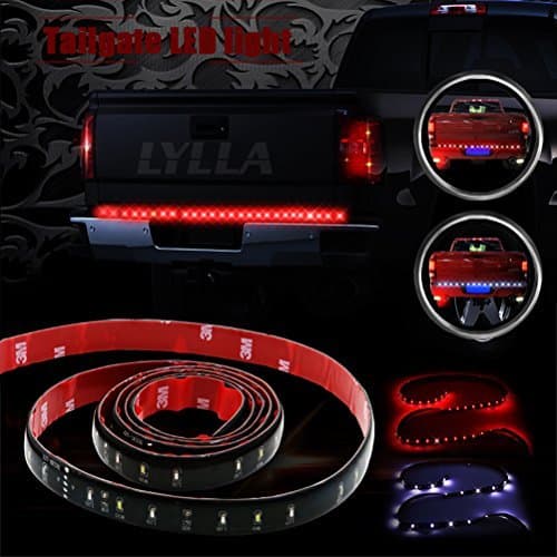 LYLLA Red/White Flexible 5-Function LED Strip Tailgate Bar Brake Signal Light for Pickup Truck SUV (49 inch) by LYLLA