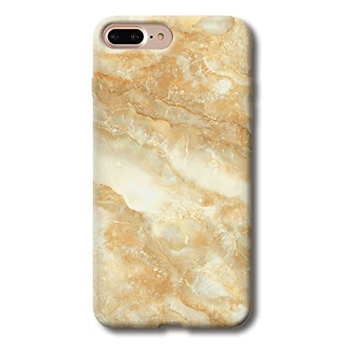 ELETRICO iPhone 7 Plus Case TPU Silicone Soft Back Cover Marble Stone Pattern 5.5 inch (light yellow)