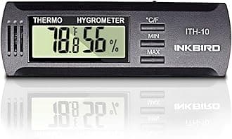 Inkbird ITH-10 Digital Thermometer and Hygrometer Temperature Humidity Monitor Humidor Guitar Ukulele Cigar Box Cigarette Mason Jar