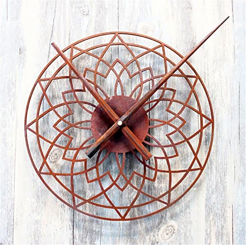 DIDADI Wall Clock Continental retro so Old rusty geometry multilateral graphics wall clock creative nostalgic wall mount quartz clock Table 12 mute"