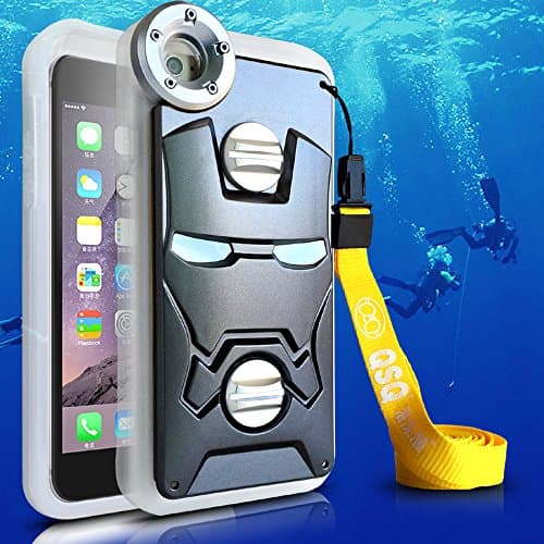 Iphone 6 plus case,Genuine Professional Diving Case,Waterproof/Shockproof/Dustproof Super case w/Straps for Iphone 6 plus 5.5 inch in Ocean /Ford /Sea /Pool Shooting--Under water 1-100M Limited/Lifetime warranty (Grey)