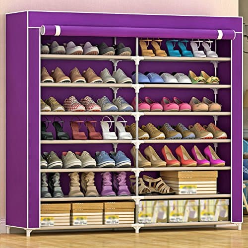 ZHDC® Multi - layer shoe rack dust simple shoe simple modern multi - functional living room dormitory simple double - iron shoe rack Saving space ( Color : #1 )