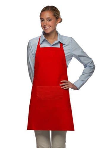 Kitchen Aprons Good Plain Pattern Washable Aprons Kitchen Apron with Pockets with Pocket for Kitchen Cooking (2, Red)