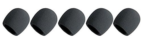 Microphone Windscreen (5 PACK), XHERO Handheld Mini-size Ball Type Lapel Soft Foam Sponge Skin Stage Mic Cover for Studio Condenser Black
