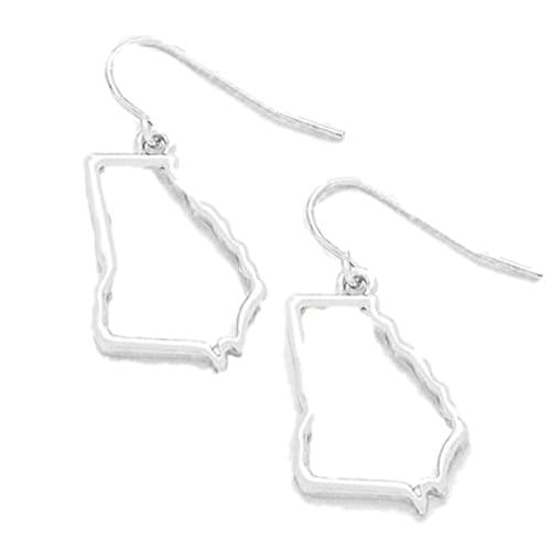 State Map Open Cut Earrings (Georgia Silver)